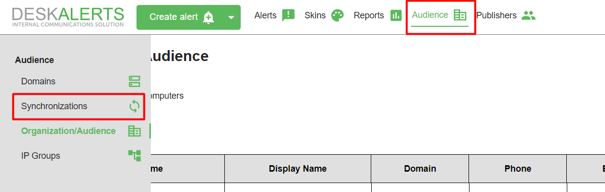 Synchronization Settings