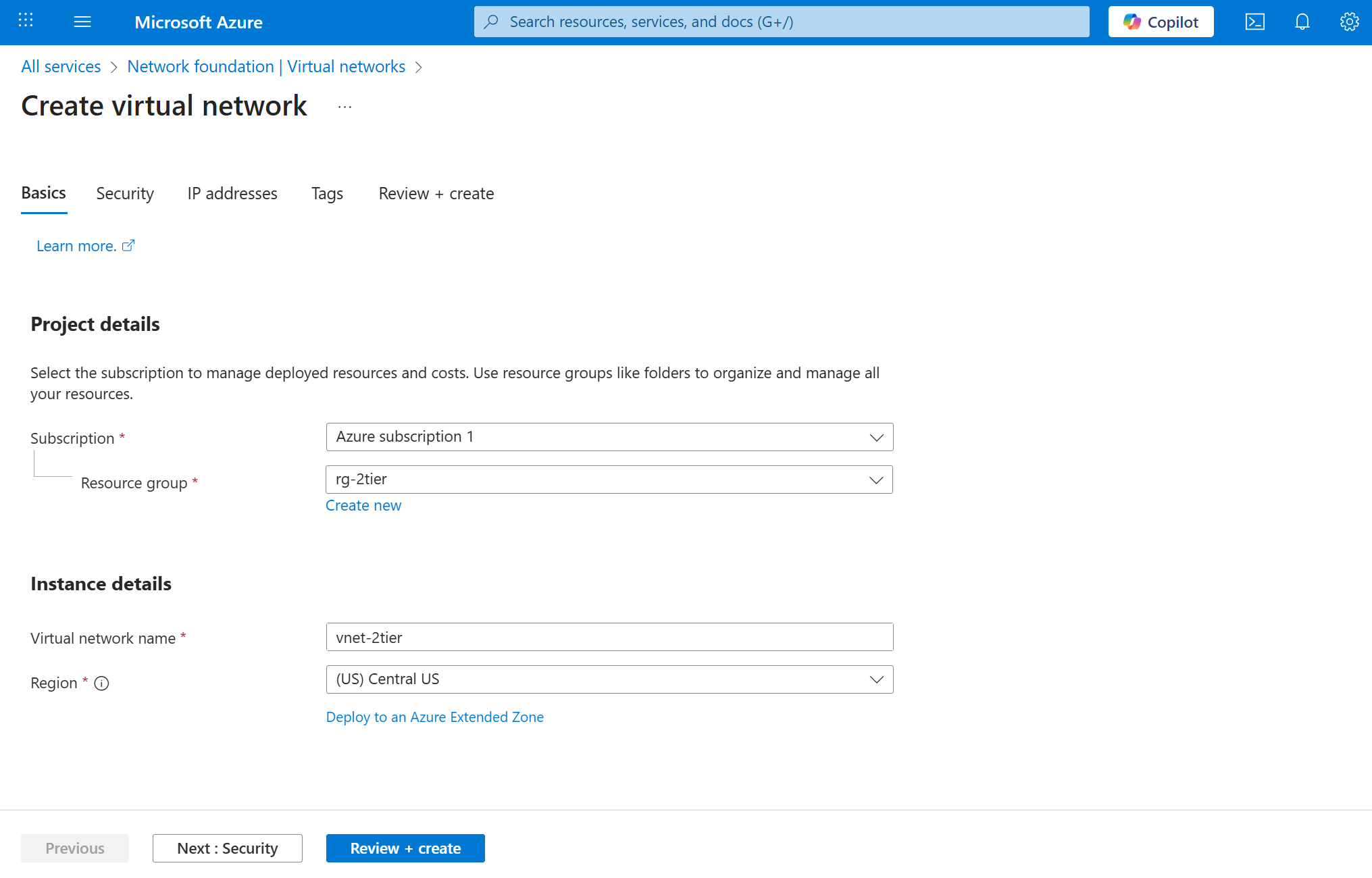 create virtual networks