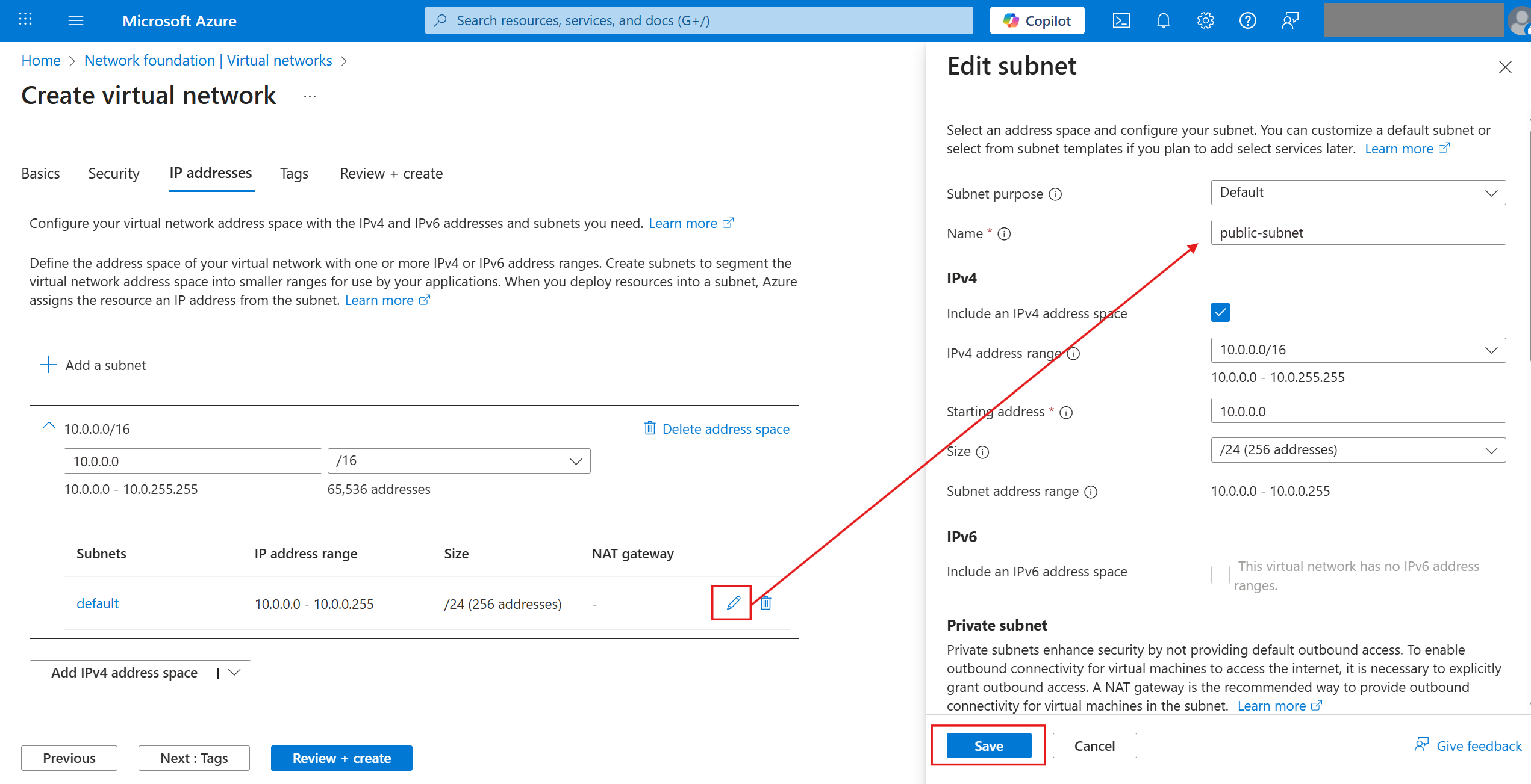 rename default subnet
