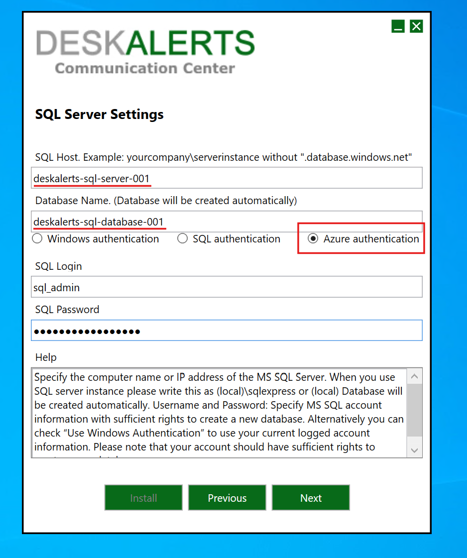 test sql connection from webserver