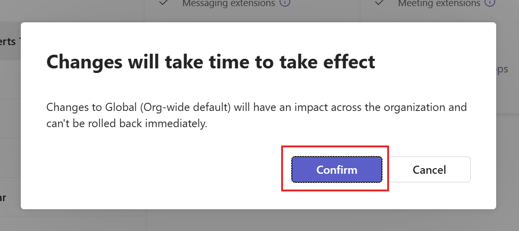 Confirm global changes